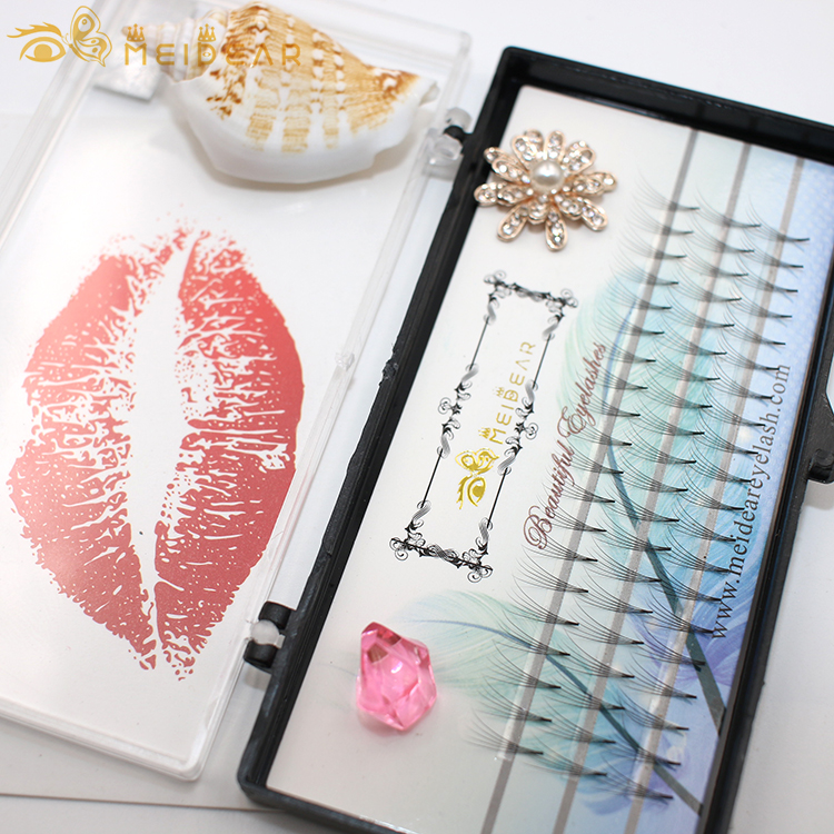 Manufacturer supply handmade flare clusters individual volume eyelash extension thickness 0.05 ,0.10, 0.15mm